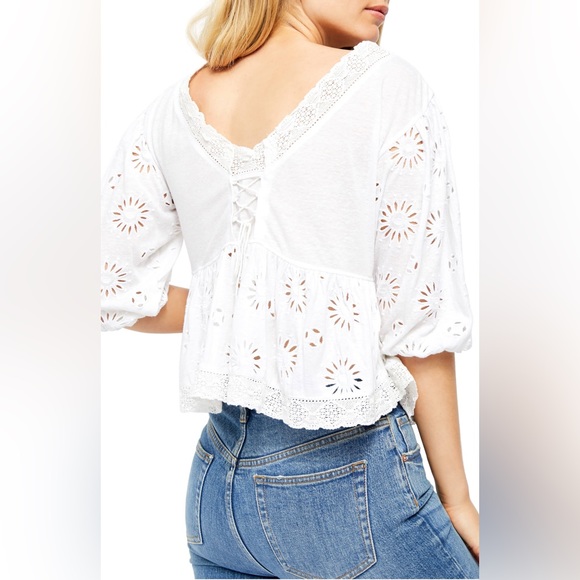 Free People Eyelet & Lace Sweeter Side Top - Picture 5 of 16